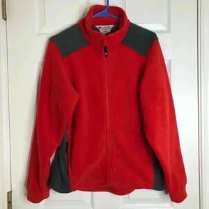 Columbia Red & Grey Fleece Jacket  Size Small